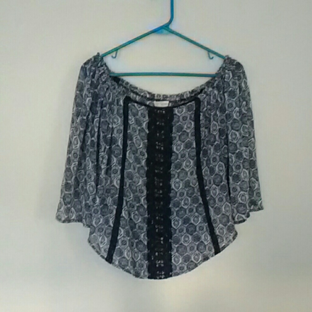 Rewind off the shoulder boho peasant style top